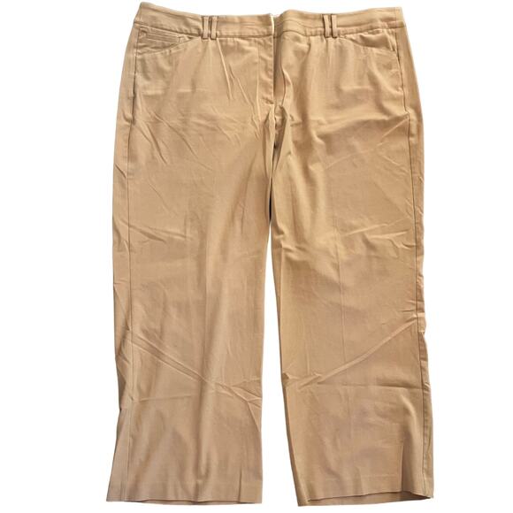 Lane Bryant khaki tan brown straight leg womens plus pants size 26 regular - Picture 1 of 7